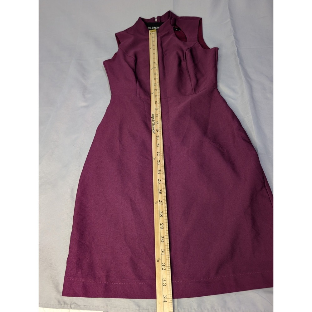 NWT‎ Trendyol Plum Mock Neck Sleeveless Midi Dress Size 2 EU34 Cutout Detail - Picture 7 of 9